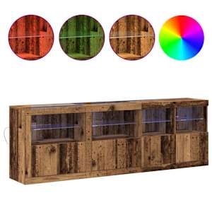 LED komoda Staré dřevo 202 x 37 x 67 cm kompozitní dřevo - obrázek 4