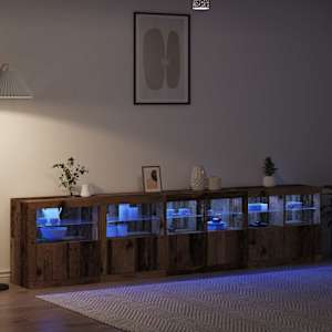 LED komoda Staré dřevo 283 x 37 x 67 cm kompozitní dřevo - obrázek 5