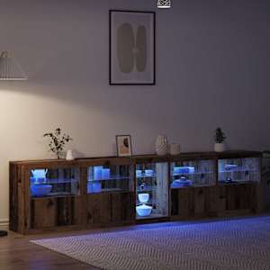 LED komoda Staré dřevo 283 x 37 x 67 cm kompozitní dřevo - obrázek 5
