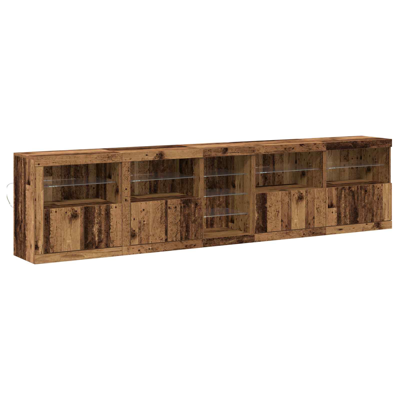 Thumbnail - vidaXL LED-Sideboard Altholz 283 x 37 x 67 cm Holzwerkstoff