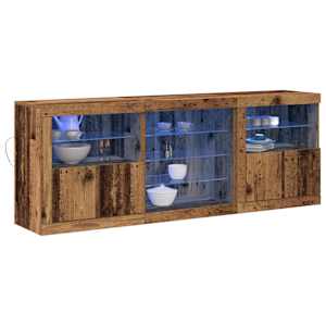 LED komoda Staré dřevo 181,5 x 37 x 67 cm kompozitní dřevo - obrázek 3