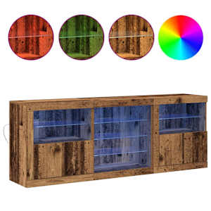 LED komoda Staré dřevo 181,5 x 37 x 67 cm kompozitní dřevo - obrázek 4