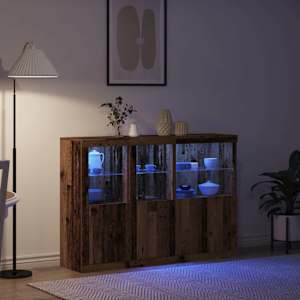 LED komoda Staré dřevo 142,5 x 37 x 100 cm kompozitní dřevo - obrázek 5