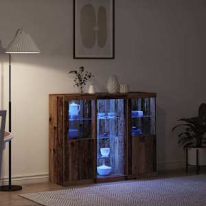 LED komoda Staré dřevo 123 x 37 x 100 cm kompozitní dřevo - obrázek 5