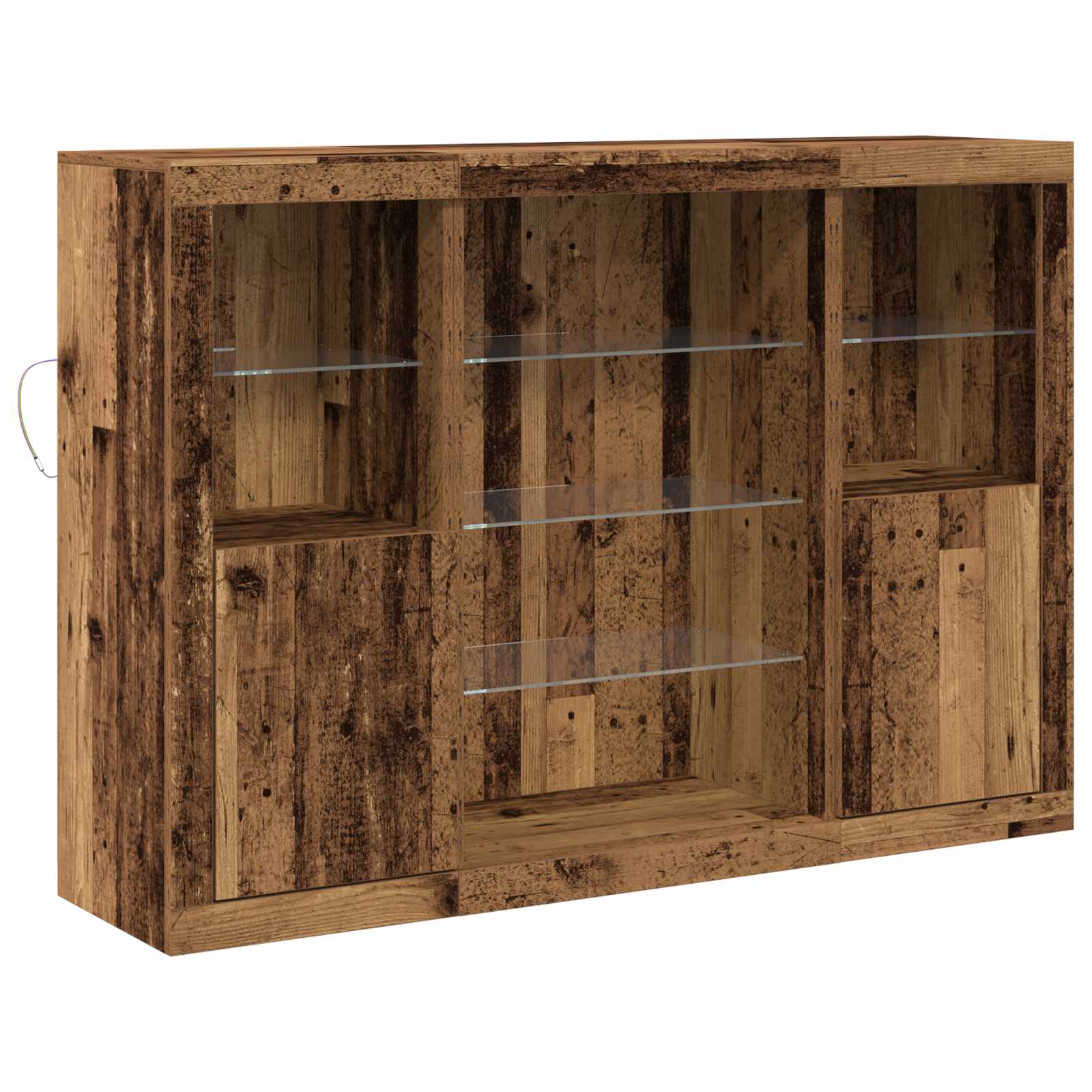 Thumbnail - vidaXL LED-Sideboard Altholz 142,5 x 37 x 100 cm Holzwerkstoff