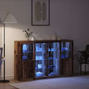 LED komoda Staré dřevo 163 x 37 x 100 cm kompozitní dřevo - obrázek 5