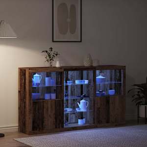 LED komoda Staré dřevo 181,5 x 37 x 100 cm kompozitní dřevo - obrázek 5