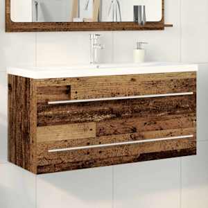 Skříňka pod umyvadlo 2 pcs Staré dřevo 100 x 38,5 x 48 cm