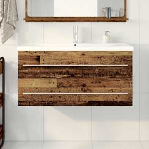 Skříňka pod umyvadlo 2 pcs Staré dřevo 100 x 38,5 x 48 cm - obrázek 4