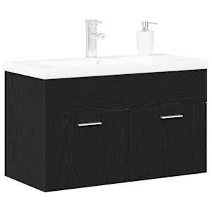 Koupelnová skříň Černý dub 80 x 38,5 x 46 cm kompozitní dřevo - obrázek 3