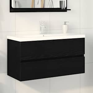 Skříňka pod umyvadlo Černý dub 90 x 39 x 62 cm kompozitní dřevo - obrázek 1