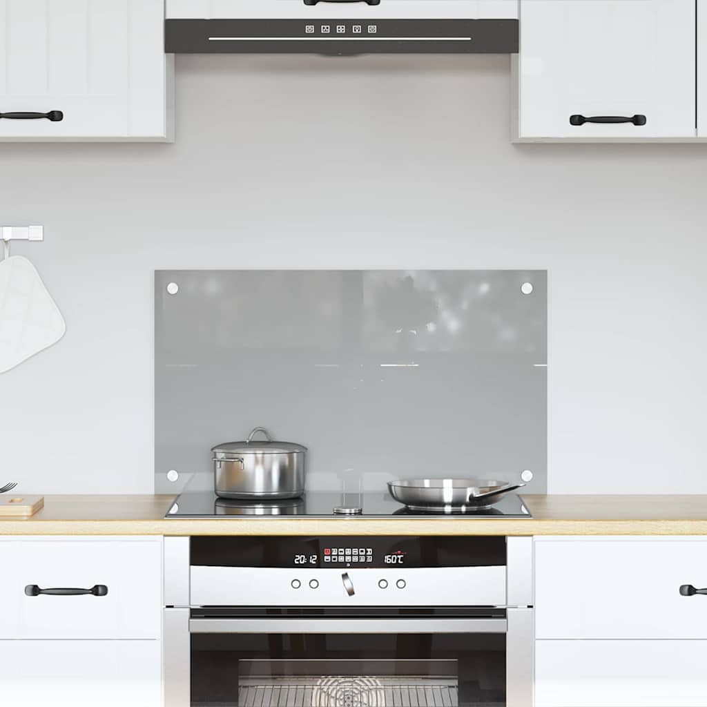 Køkken Splashback Lys Grå 70x40x0,6 cm Hærdet Glas