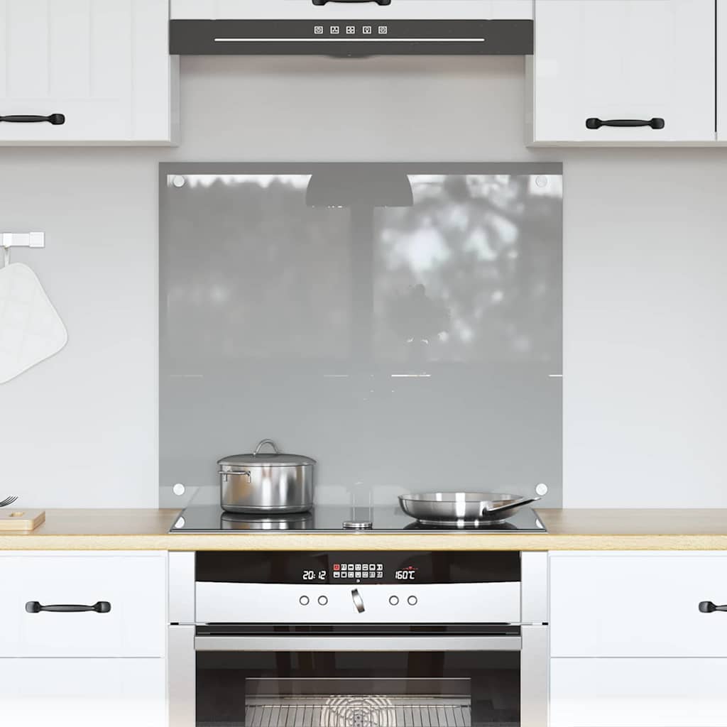 Køkken Backsplash Lys Grå 70x60x0,6 cm Hærdet Glas