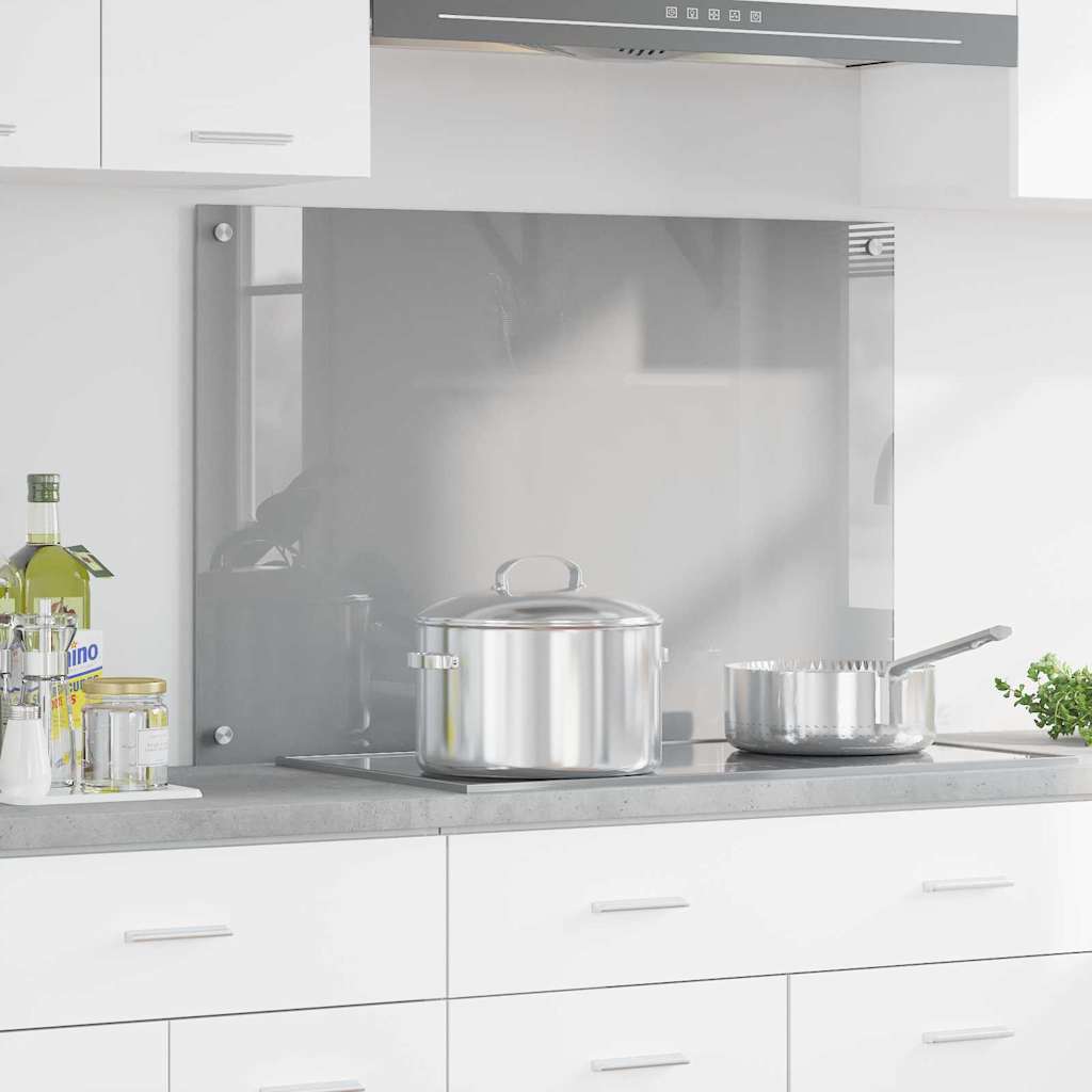Køkken Backsplash Lysegrå 90x60x0,6 cm Hærdet Glas