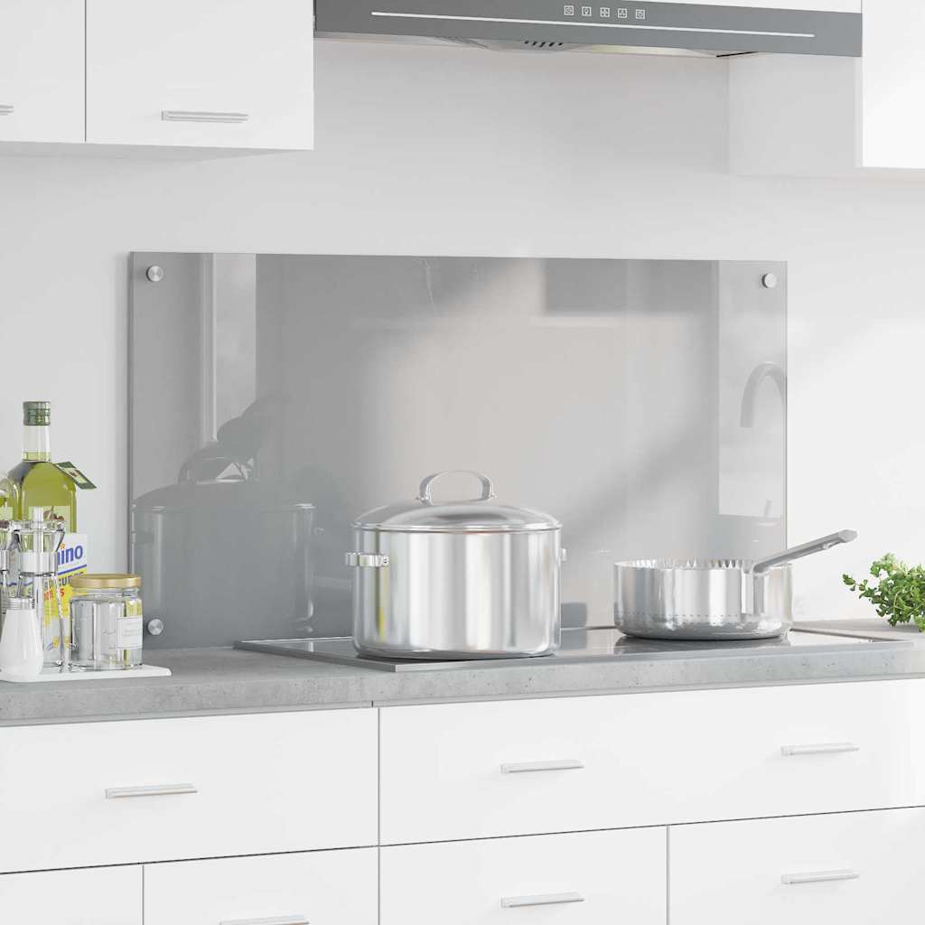 Køkken Backsplash Lys Grå 100x50x0,6 cm Hærdet Glas