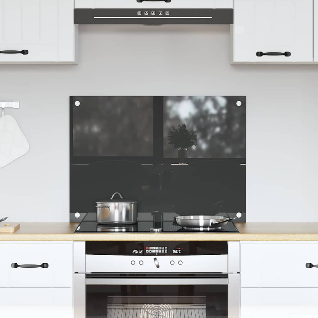 vidaXL Køkken bagvæg Mørkegrå 70 x 50 x 0.6 cm hærdet glas