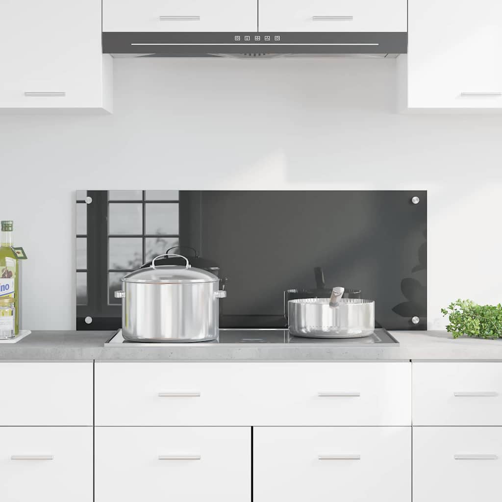 Thumbnail - vidaXL Küchenrückwand Dunkelgrau 100 x 40 x 0,6 cm Gehärtetes Glas