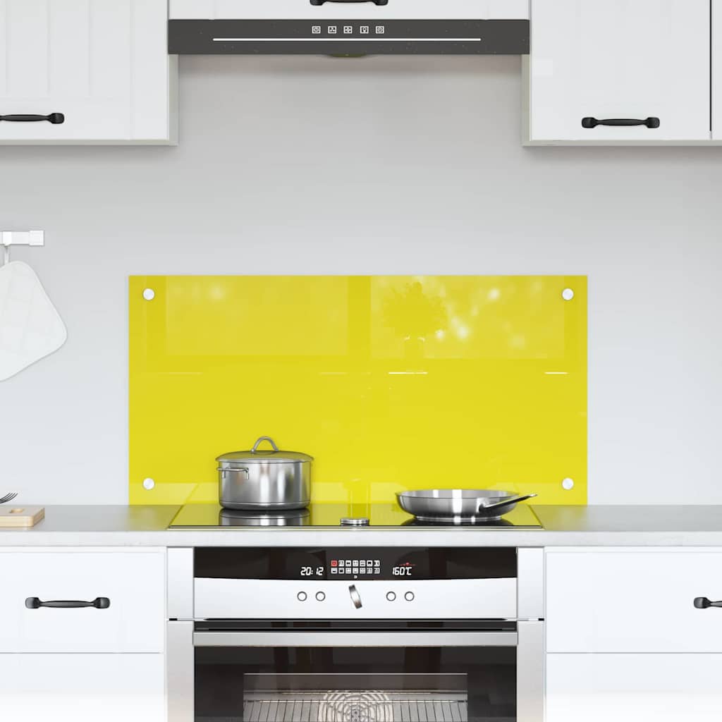 vidaXL Küchenrückwand Gelb 80 x 40 x 0.6 cm Gehärtetes Glas