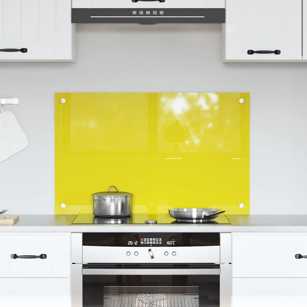Køkken Backsplash Gul 80x50x0,6 cm Hærdet Glas
