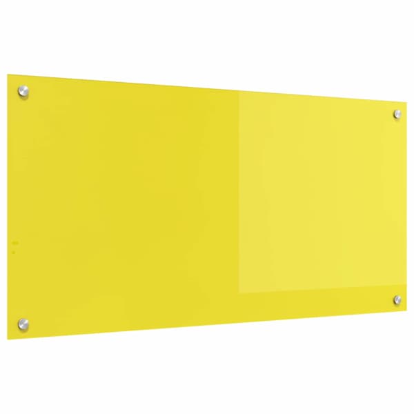 vidaXL K&ouml;&ouml;giseina paneel Kollane 100 x 50 cm karastatud klaas