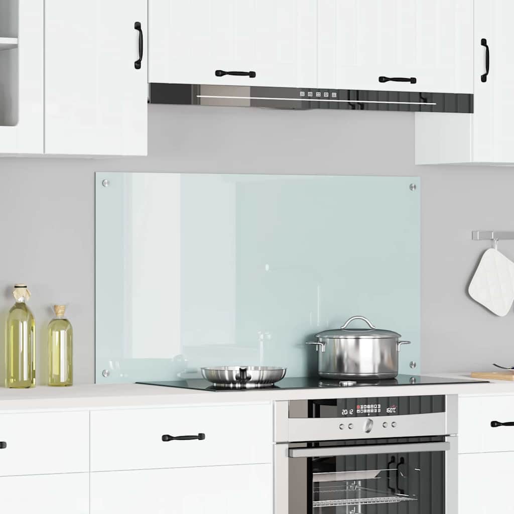 vidaXL Küchenrückwand Weiß 110 x 60 x 0.6 cm Gehärtetes Glas