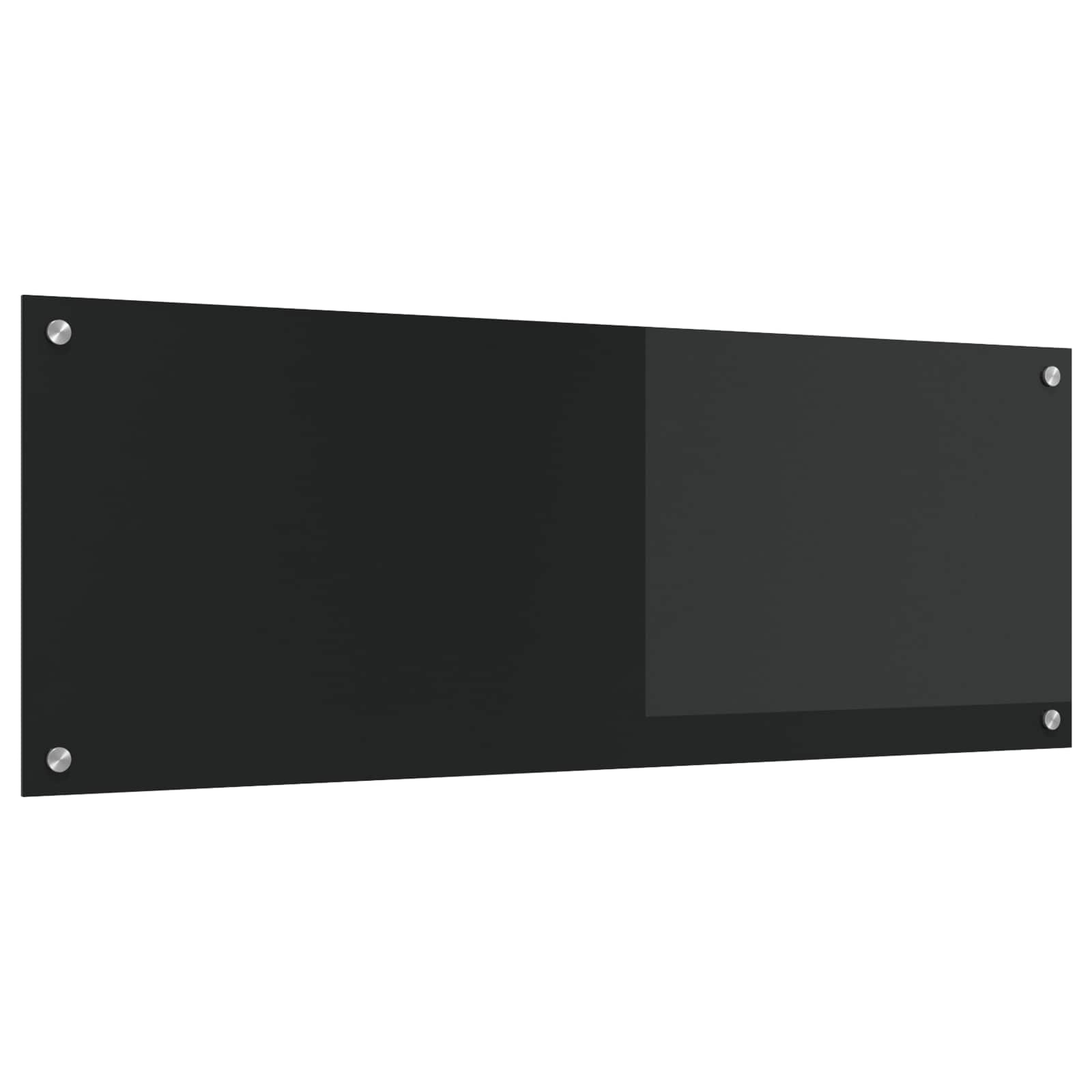 vidaXL Küchenrückwand Schwarz 110 x 40 x 0,6 cm Gehärtetes Glas