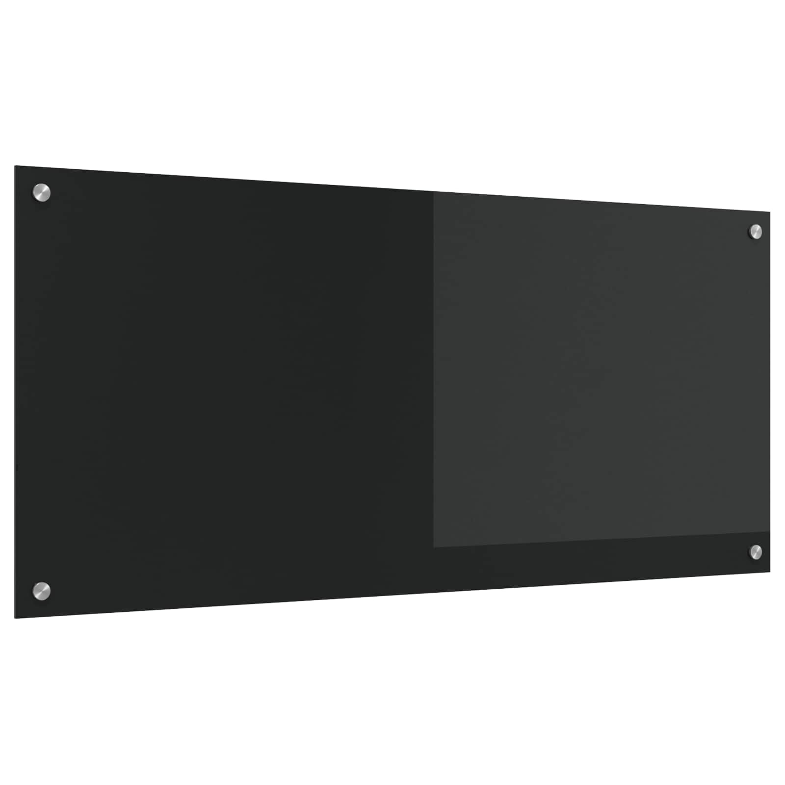 vidaXL Küchenrückwand Schwarz 110 x 50 x 0,6 cm Gehärtetes Glas
