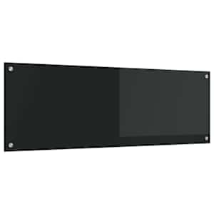 Kuhinjski panel Črna 120 x 40 cm kaljeno steklo