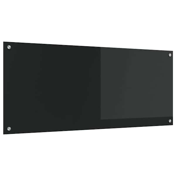 vidaXL K&ouml;&ouml;giseina paneel Must 120 x 50 cm karastatud klaas