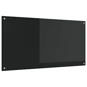Kuhinjski panel Črna 120 x 60 cm kaljeno steklo