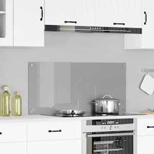 Zaščita za kuhinjo Svetlo siva 110 x 50 cm kaljeno steklo