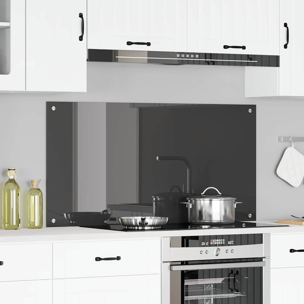 Køkken Backsplash Mørkegrå 120x60x0,6 cm Hærdet Glas