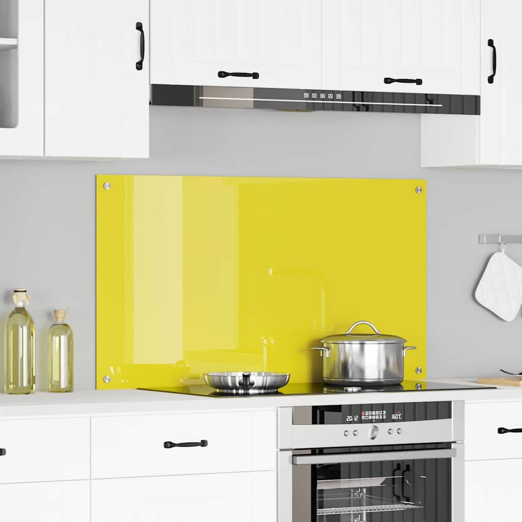 vidaXL Küchenrückwand Gelb 110 x 60 x 0.6 cm Gehärtetes Glas