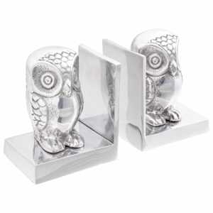 Zarážky na knihy 2 pcs Stříbrná 7 x 9 x 11 cm Hliník - obrázek 1
