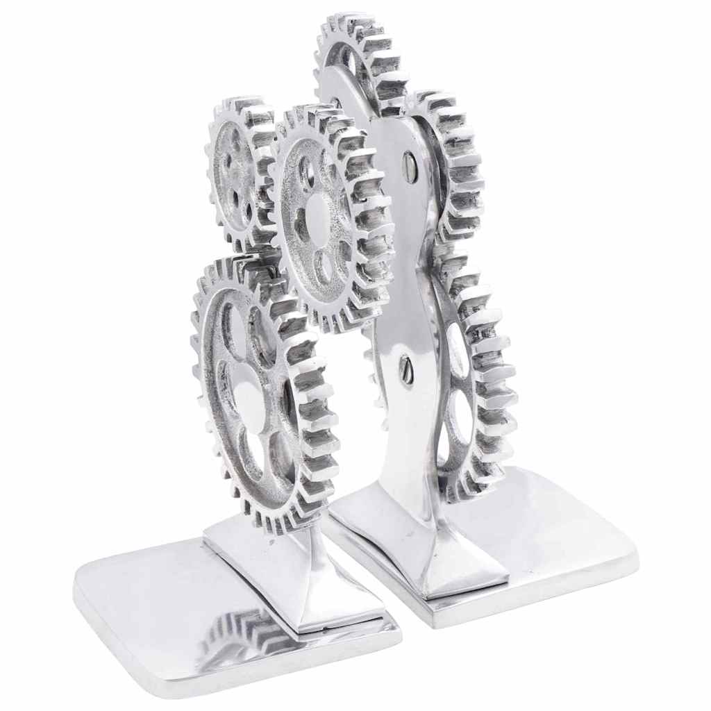 Bogstøtter 2 stk Sølv 10x10x22 cm Aluminium Cog