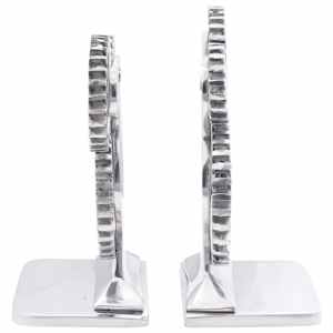 Zarážky na knihy 2 pcs Stříbrná 10 x 10 x 22 cm Hliník - obrázek 3