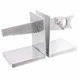 Zarážky na knihy 2 pcs Stříbrná 11 x 14 x 17,5 cm Hliník - obrázek 3