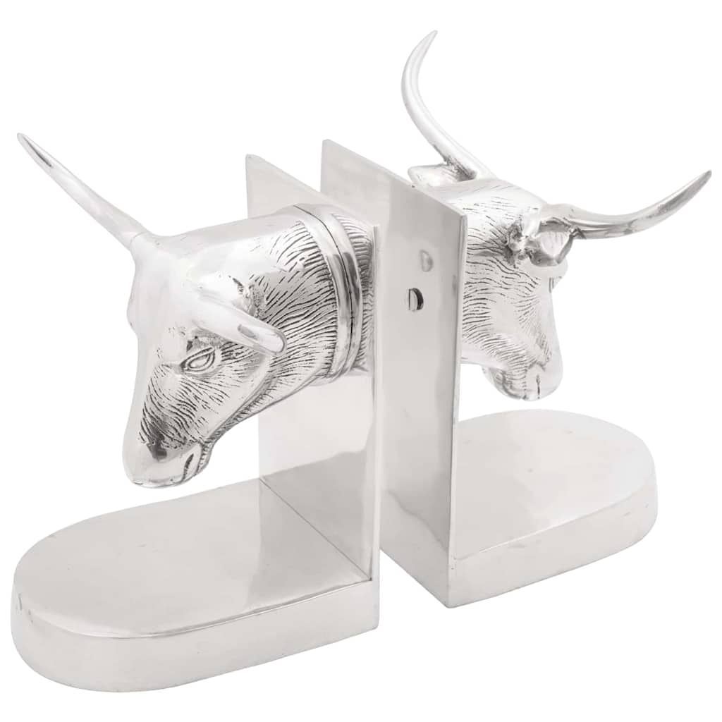 Bogstøtter 2 stk Sølv 21,5x15,5x20 cm Aluminium Tyr