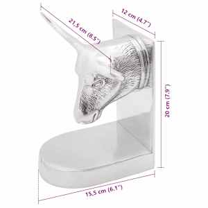 Zarážky na knihy 2 pcs Stříbrná 21,5 x 15,5 x 20 cm Hliník - obrázek 8