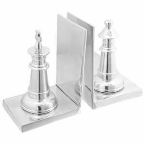 Zarážky na knihy 2 pcs Stříbrná 11 x 12 x 19,5 cm Hliník - obrázek 1