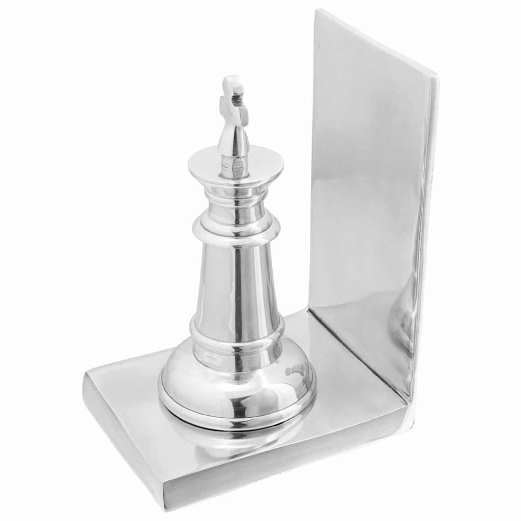 Bogstøtter 2 stk Sølv 11x12x19,5 cm Aluminium Skak