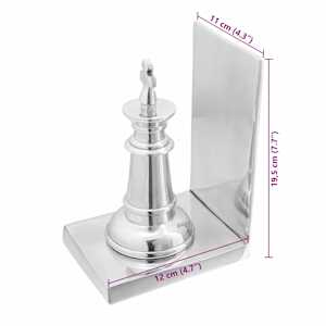 Zarážky na knihy 2 pcs Stříbrná 11 x 12 x 19,5 cm Hliník - obrázek 11