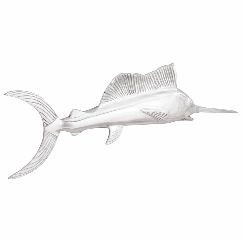 vidaXL Schwertfisch Wandmontage Silbern 91x8x26 cm Aluminium