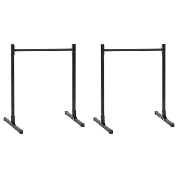 vidaXL Dipijaam 2 tk Must 55 x 90 x 104.5 cm Pulberv&auml;rvitud teras