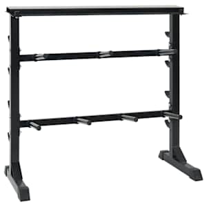 vidaXL K&auml;e raskuste riiul Must 99 x 45 x 95,5 cm Pulberv&auml;rvitud teras