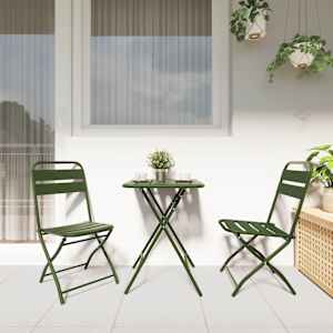 Skládací židle do zahrady 2 pcs Zelená 42 x 52 x 82 cm - obrázek 3