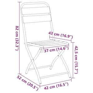 Skládací židle do zahrady 2 pcs Zelená 42 x 52 x 82 cm - obrázek 13