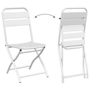 Skládací židle do zahrady 2 pcs Bílá 42 x 52 x 82 cm - obrázek 11