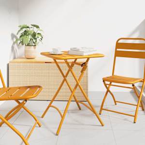 Bistro miza Gorčična 55 x 55 x 72,5 cm Praškasto lakirano jeklo