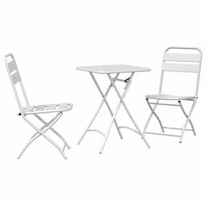 vidaXL Bistrokomplekt 3 tk Valge Teras